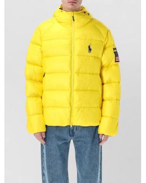 Polo Ralph Lauren Hawthorne Flag Hooded Bomber Jacket Ripstop - Yellow