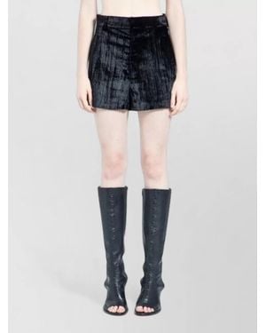 Ann Demeulemeester Stine High Waist Tailored Viscose Shorts - Blue