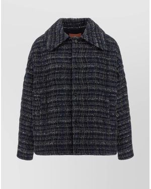 Missoni Viscose Blend Single Breasted Coat - Blue