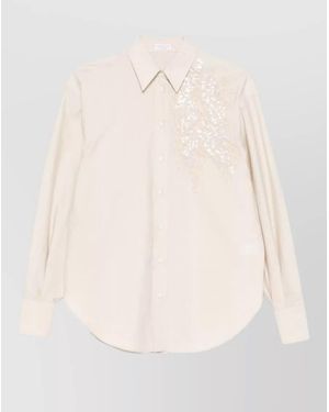 Brunello Cucinelli Embroidered Shirt - Natural