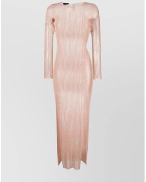 Santa Brands Rhinestone-Embellished Sheer Maxi Dress - Pink