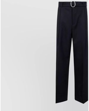 Jil Sander Wool Wide-Leg Trousers - Blue
