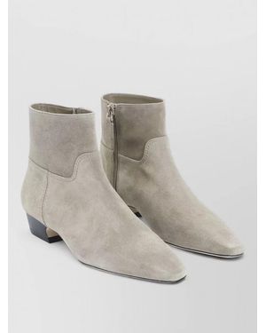 Stuart Weitzman Stassi Ankle Bootie Pointed Toe Heel - Natural