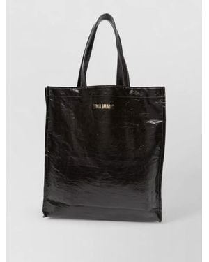 Uma Wang Small Canvas Tote Bag Top Handles - Black