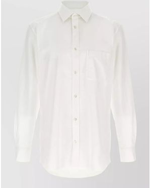 Maison Margiela Long Sleeve Shirt Button Down Collar Pocket - White