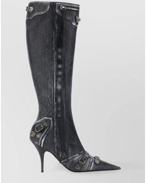 Balenciaga Nappa Leather Cagole Boots - Black