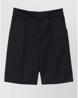 Victoria Beckham Wool Blend Tailored Shorts - Blue