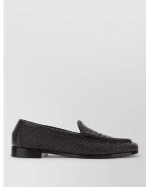 Bottega Veneta Leather Intreccio Loafers - Black