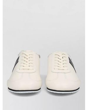 Marine Serre Low Top Trainers Round Toe Rubber Sole - Natural