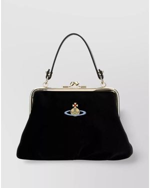 Vivienne Westwood Velvet Handbag-Tone Hardware - Black