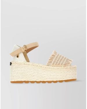 サンダル・ミュール Stella Mccartney Woven Peep-Toe Wedge Sandals Stella Mccartney Woven Peep-Toe Wedge Sandals | ShopSimon