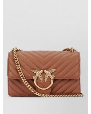 Pinko Love Bag One Mini Leather Shoulder Bag - Brown