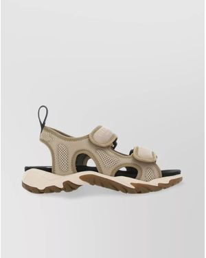 McQ Fabric Chunky Sole Sandals With Cut-Out Design - Natural