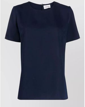 P.A.R.O.S.H. Short Sleeve Top Buttoned Back Detail - Blue