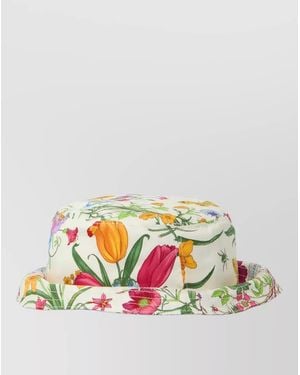 Gucci Silk Twill Cloche Hat Featuring Flora - Multicolour