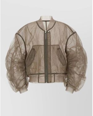 Rick Owens Secchia Flight Bomber Sheer Ribbed Jacket - Brown