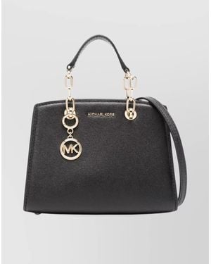 MICHAEL Michael Kors Cynthia Cross-Body Bag Chain-Link Detail - Black