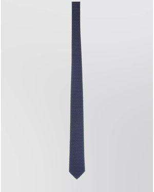 Ferragamo Patterned Slim Silk Tie - Blue