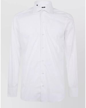 Barba Napoli Poplin Stretch Shirt - White