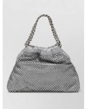 Stella McCartney Shoulder Bag Chain Strap Metallic Finish - Gray
