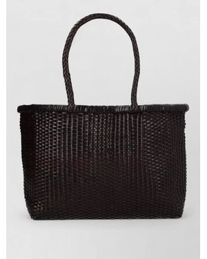 Dragon Diffusion Large Tote Bag Double Top Handles Woven - Black