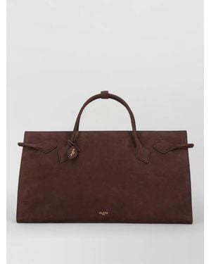 Alaïa Calfskin Leather Tote Bag - Brown