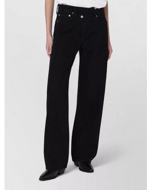 Agolde Denim Wide-Leg Jeans - Black