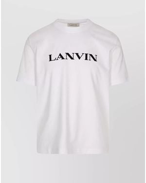 Lanvin Crew Neck Short Sleeve Logo T-Shirt - Black
