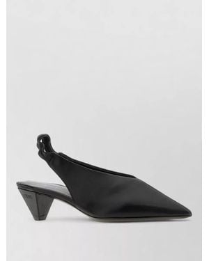 Loewe Leather Origami Cubic Mules Pointed Toe - Black