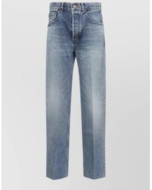 Celine Denim Mid-Rise Straight-Leg Boyfriend Jeans - Blue