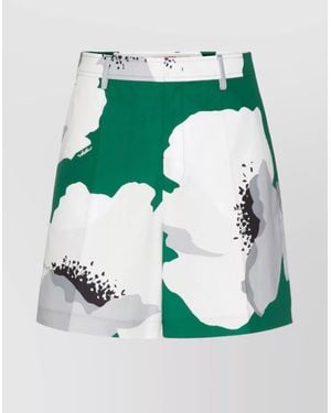 Valentino Garavani Cotton Floral-Print Bermuda Shorts - Green