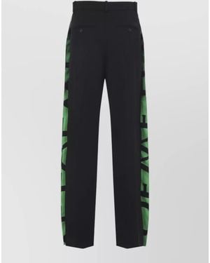 Loewe Wool Twill Trousers Mid Rise Straight Leg - Blue