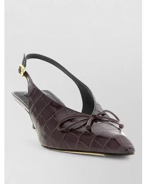 Jacquemus Leather Crocodile-Effect Slingback Mules - Multicolor
