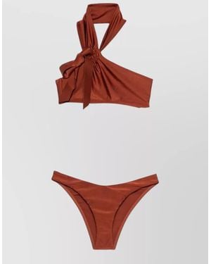 Zimmermann Asymmetric Bow Bikini Set High Cut - White