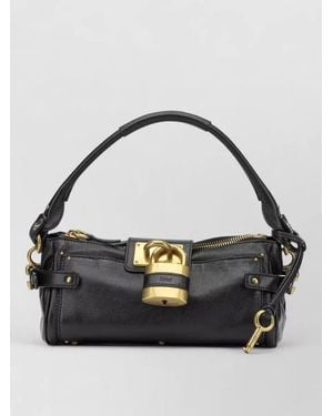 Chloé Paddington Small Shoulder Bag Padlock Top Handle - Black