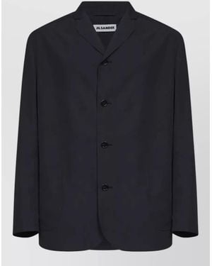 Jil Sander Boxy Lapel Collar Waterproof Sport Coat - Blue