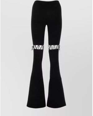 Nensi Dojaka Ribbed Cutout Flared Trousers - Black