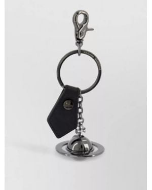 Vivienne Westwood Saffiano 3D Orb Metal Keychain - White