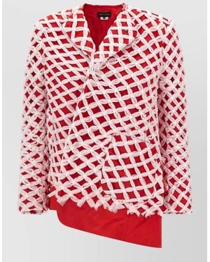 Comme des Garçons Tailored Blazer Asymmetric Hem Textured Overlay