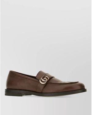 Gucci Leather Loafers - Brown