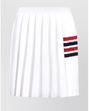 Thom Browne Pleated Knitted Skirt - White