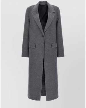 TOTEME Double-Breasted Coat With Notched Lapels - Grey