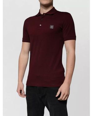 Dolce & Gabbana Short Sleeve Cotton Pique Polo Shirt - Purple
