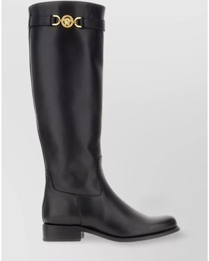 Versace Leather Boots - Black
