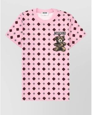 Moschino Printed Cotton T-Shirt - Pink