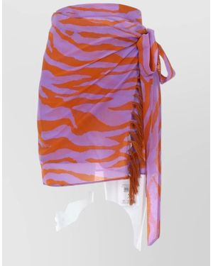 The Attico Printed Wrap Skirt - White