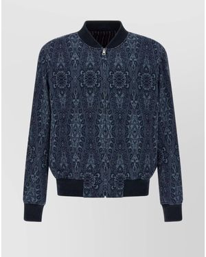 Etro Jacquard Bomber Jacket - Blue