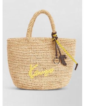 KENZO Small Raffia Beach Bag - Natural