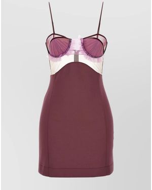 Nensi Dojaka Asymmetric Cutout Mini Dress - Purple