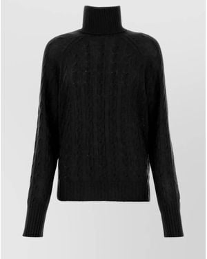Etro Elevated Ribbed Turtleneck Cashmere Jumper - Black